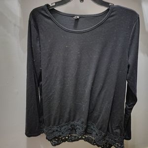 Black long sleeve with lace bottom